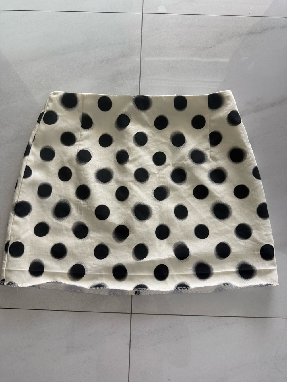 Mango Polka Dot Mini Skirt - Black and White